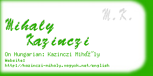 mihaly kazinczi business card